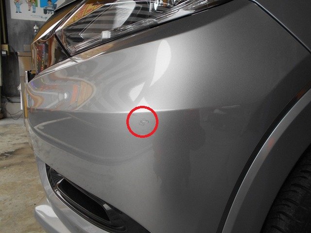 広島市東区 ヴェゼル フロントバンパー 擦り傷 塗装修理 左リヤドア へこみ 鈑金塗装 カーコンビニ倶楽部 広島牛田店