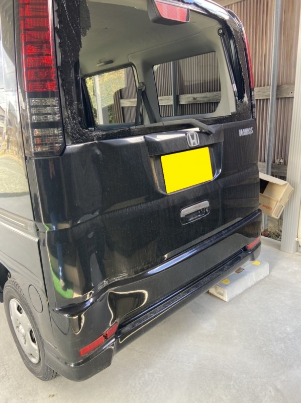 愛知県豊橋市 ホンダ バモスの鈑金修理事例 リヤバンパー リヤゲートのキズ直し 格安 キレイに修理しました カーコンビニ倶楽部 セルフ藤並店