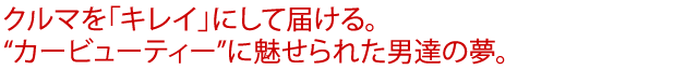 クルマを「キレイ」にして届ける。“カービューティー”に魅せられた男達の夢。